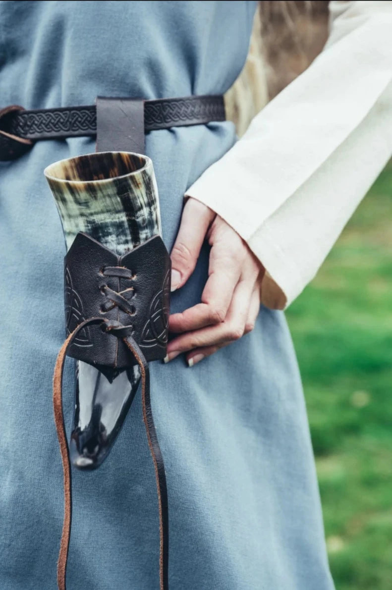 Drinking horn holder Knut - Dark Brown